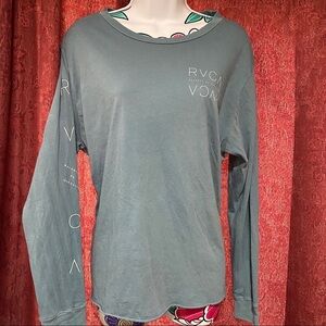 RVCA Long Sleeve Oversized Blue Gray Shirt